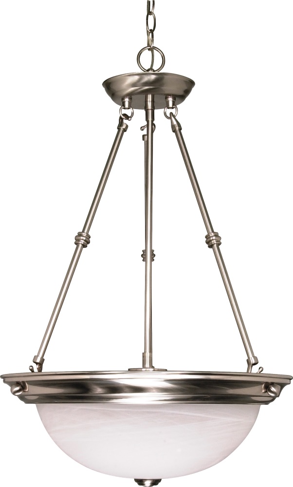 3 Light 15 Inch Brushed Nickel Hanging Pendant Fixture