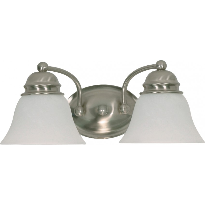 Satco Nuvo Lighting 606078 2Light 15Inch Brushed Nickel Empire