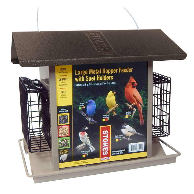 Stokes Select 38111 Large Hopper Bird Feeder With Suet Holders at