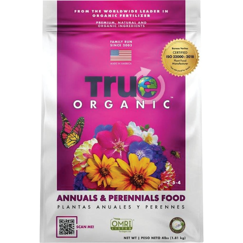 True ORGANIC R0031 4Pound Organic Annuals And Perennials Plant Food, 3
