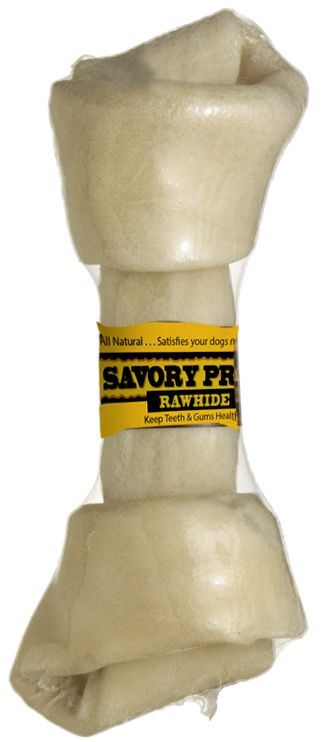 Savory Prime 76100107 6-7-Inch White Supreme Knotted Dog Bone at