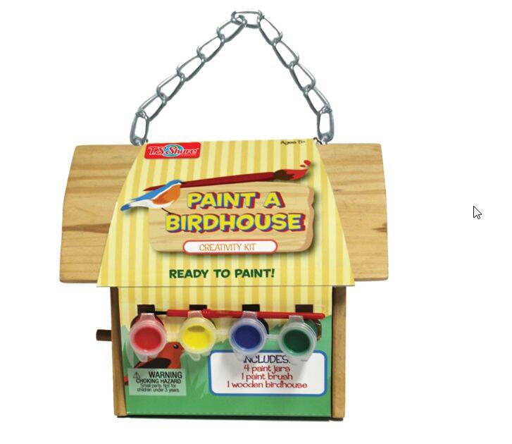 T.S. Shure DSBEND50475 Paint A Birdhouse Creativity Kit, Ready To Paint