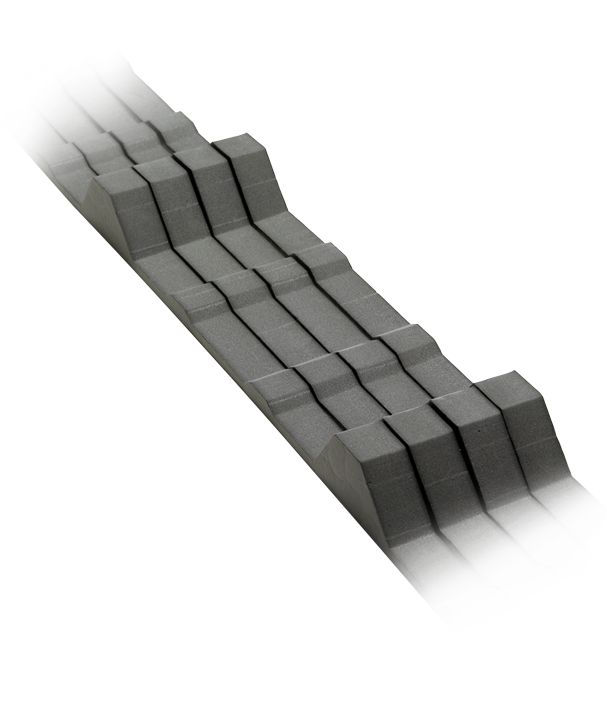 Ag 3/4 Inner Closure Strip w/Adhesive Building Eave Foam; 100 Strips/Carton 