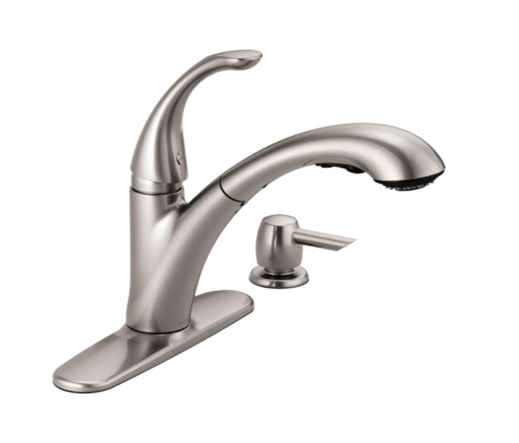 Delta Faucet 16736SSSDDST Stainless Pixa® 1Handle PullOut Kitchen Faucet With Soap Dispenser