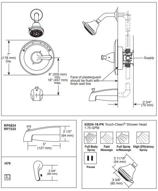 Delta Faucet 134900-A Chrome Monitor® 13 Series 1-Handle Tub And Shower ...