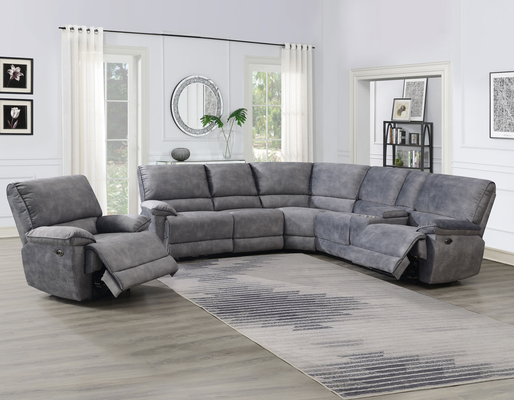 STEVE SILVER SO950R Simone Grey Power Recliner at Sutherlands