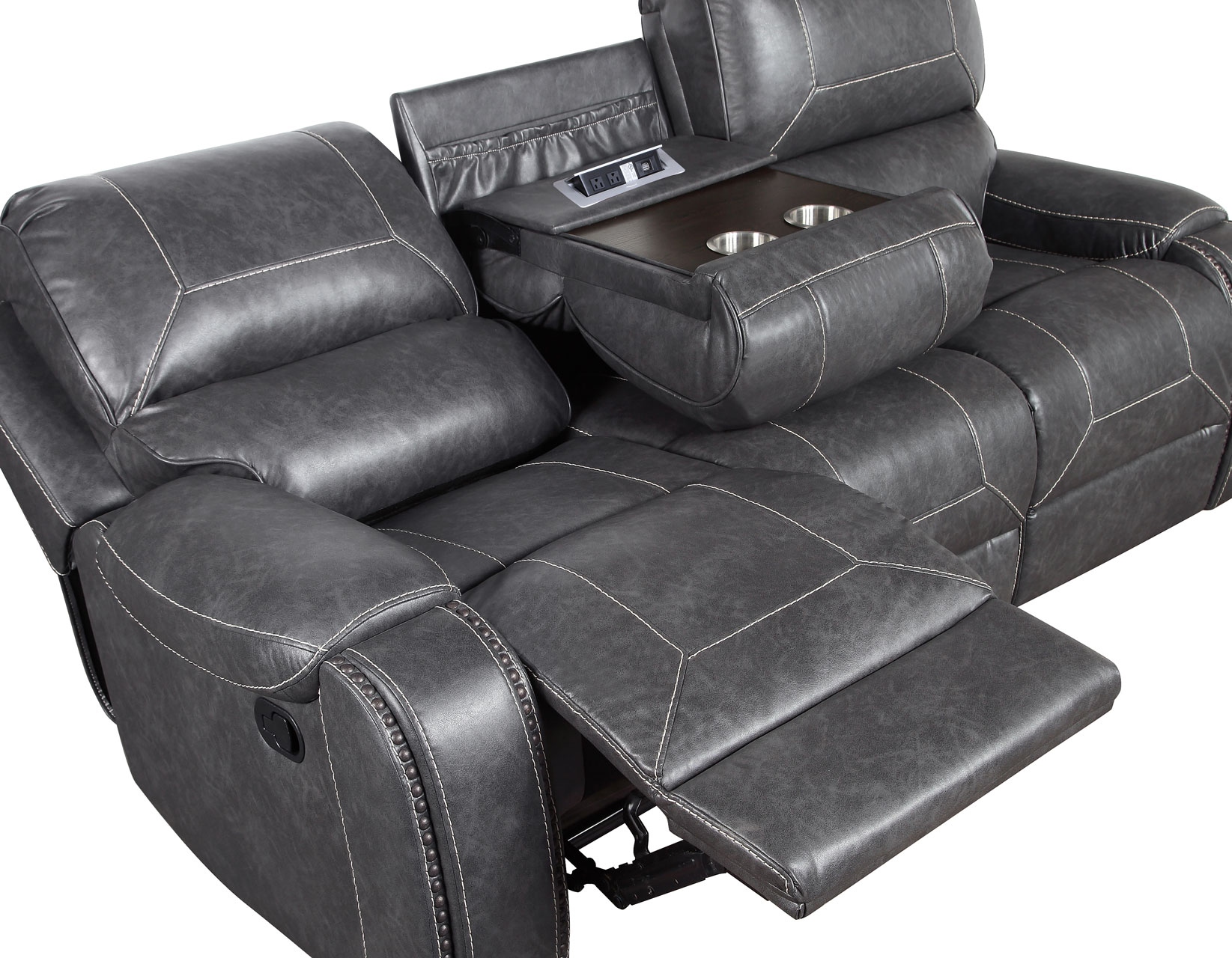 STEVE SILVER KE800SG Keily Gray Manual Motion Reclining Sofa With