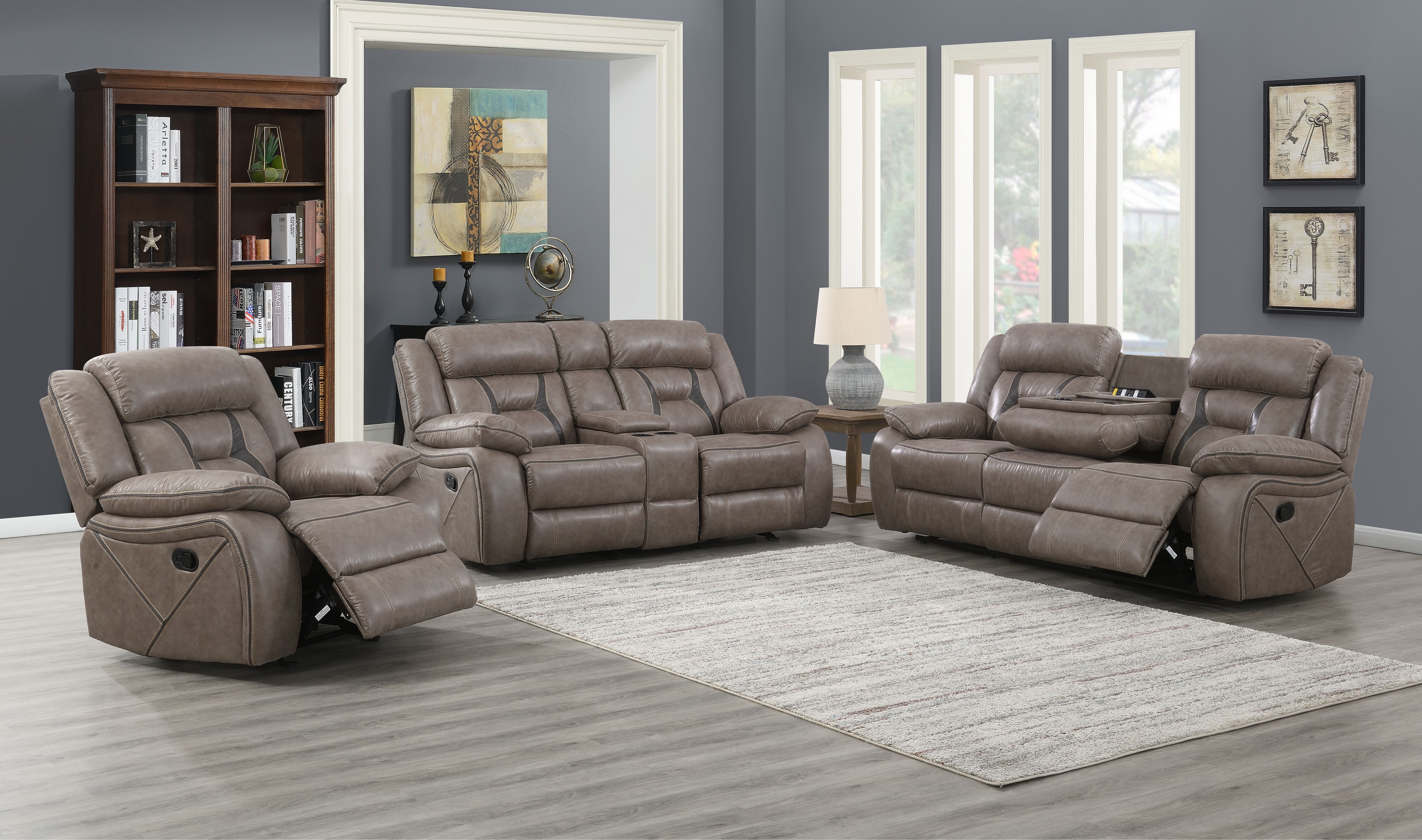 STEVE SILVER TY850R Tyson Beige Glider Recliner at Sutherlands