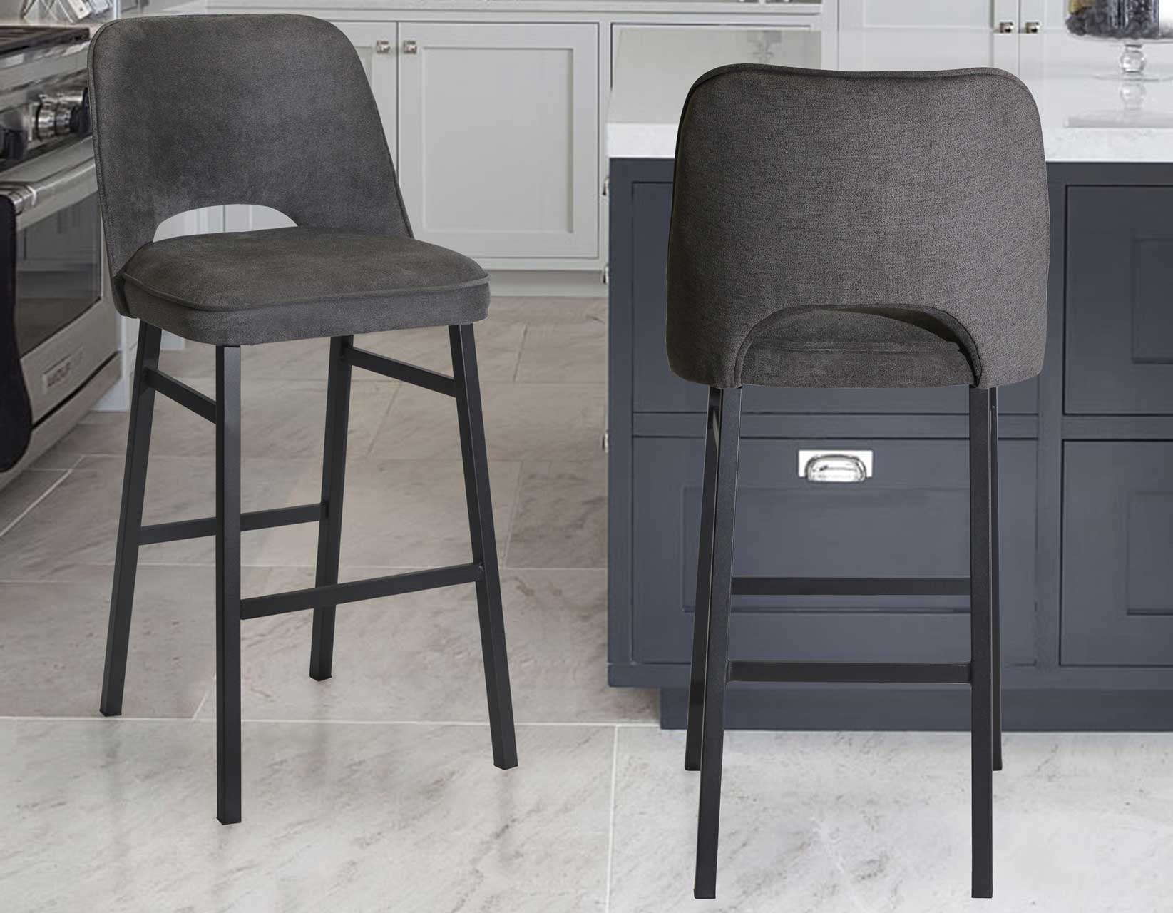 STEVE SILVER SRH600CS Sarah Gray Mid-Century Modern Counter Stool at ...