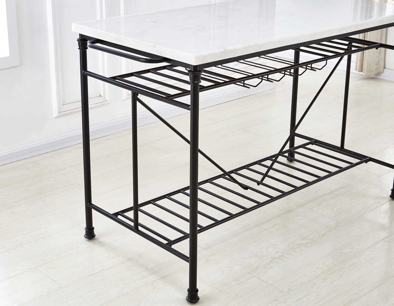 STEVE SILVER CR540CK Claire White Marble Top CounterHeight Kitchen Island at Sutherlands