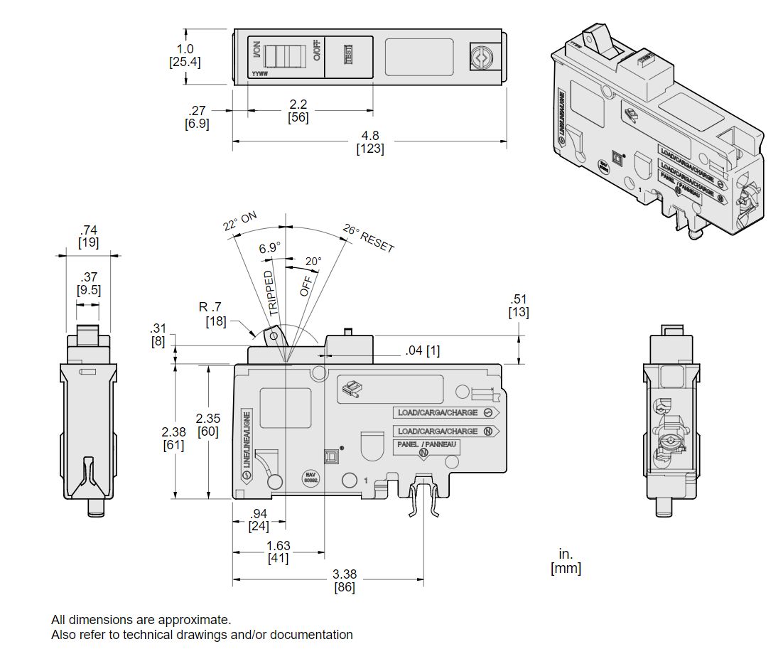 Square D™ HOM120PCAFIC Homeline™ 20Amp SinglePole PlugOn Neutral