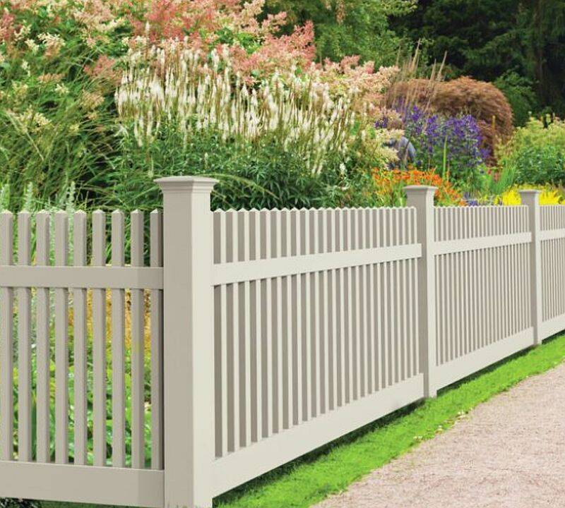 Barrette 73011753 4 X 8Foot White Vinyl Classic Picket Fence Section