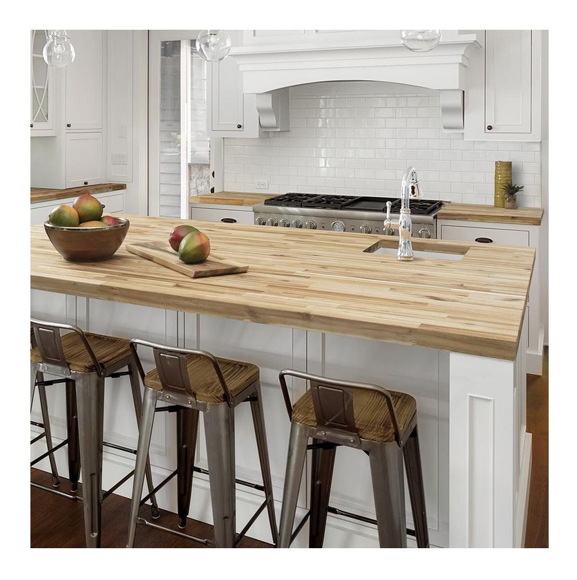 Centerpointe Ac0498cp 4 Inch X 98 Inch X 1 1 2 Inch Unfinished Acacia Wooden Butcher Block Countertop At Sutherlands