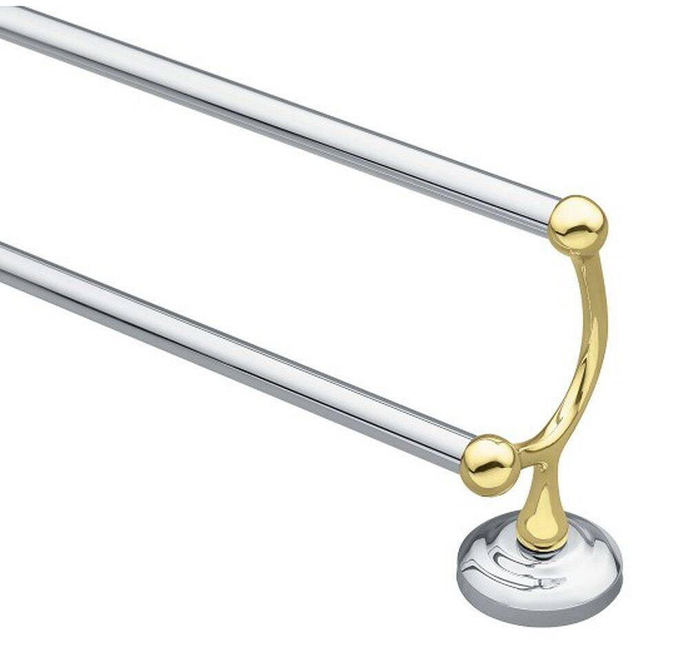 Moen® 322CB 24Inch Brighton Chrome/Polished Brass Double Towel Bar at