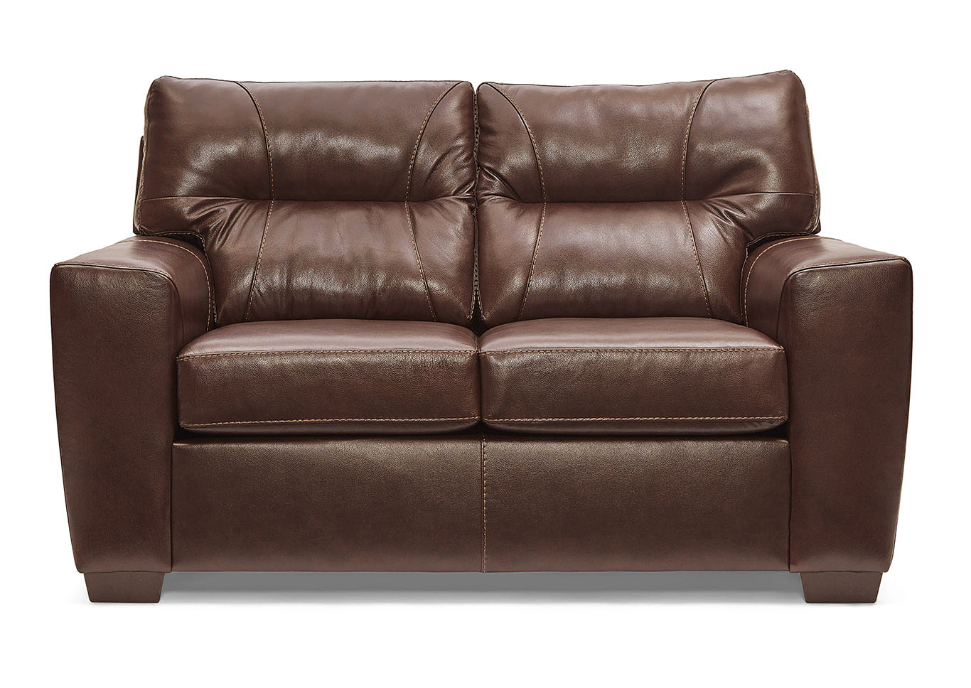 Lane Home Furnishings 204302 Lavish Chestnut Leather Loveseat at