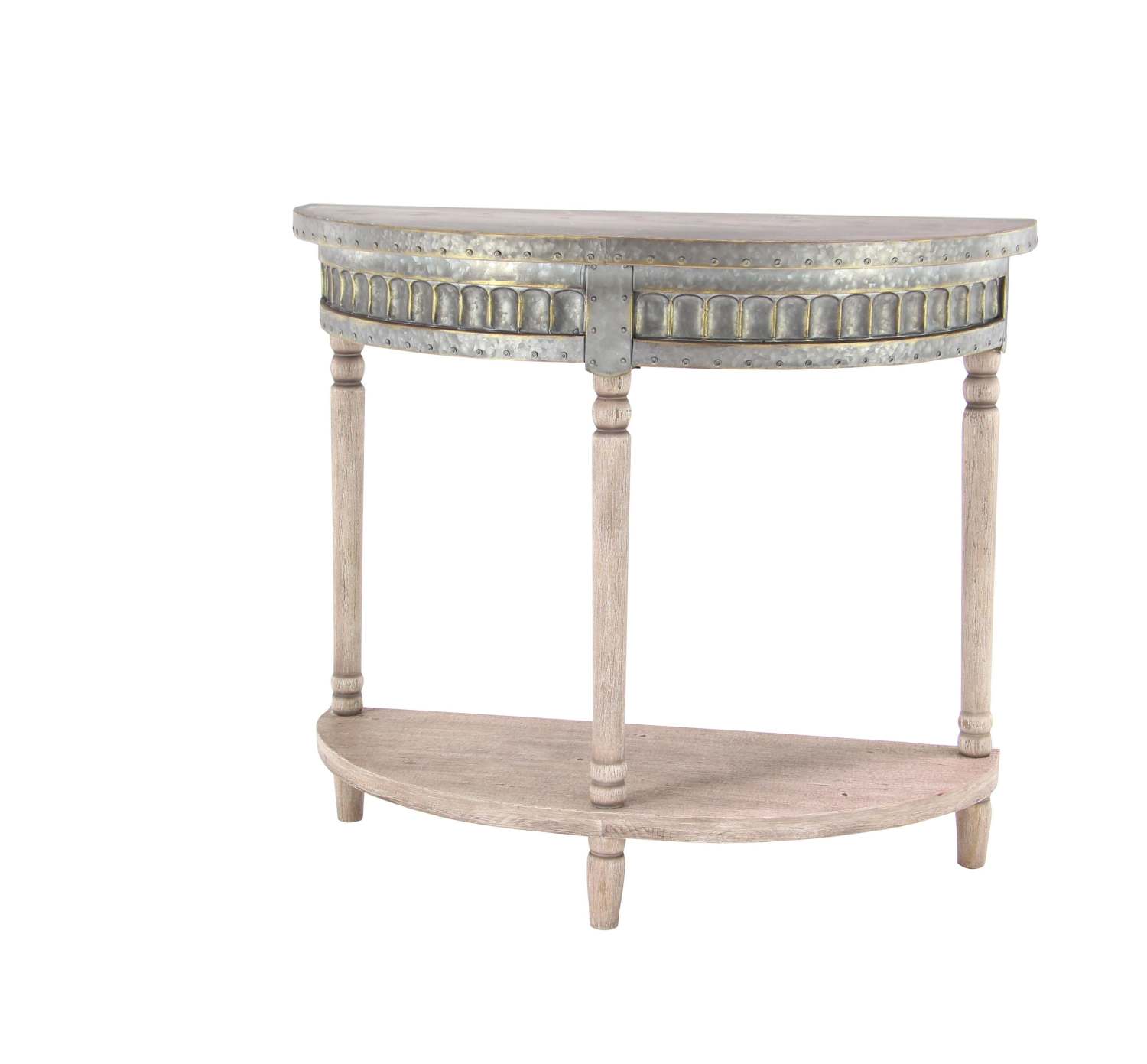 36 X 32 Inch Metal And Wood Side Table