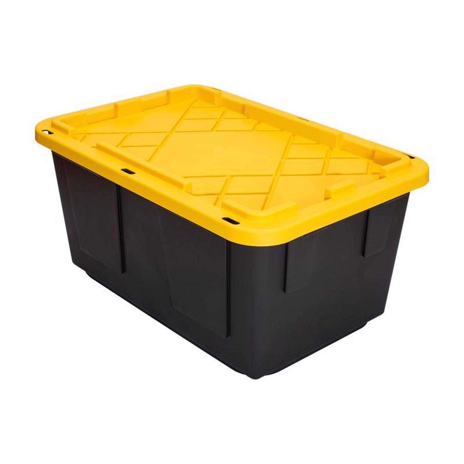 US Merchants 669871 27-Gallon Black Professional Grade Storage Tote at ...