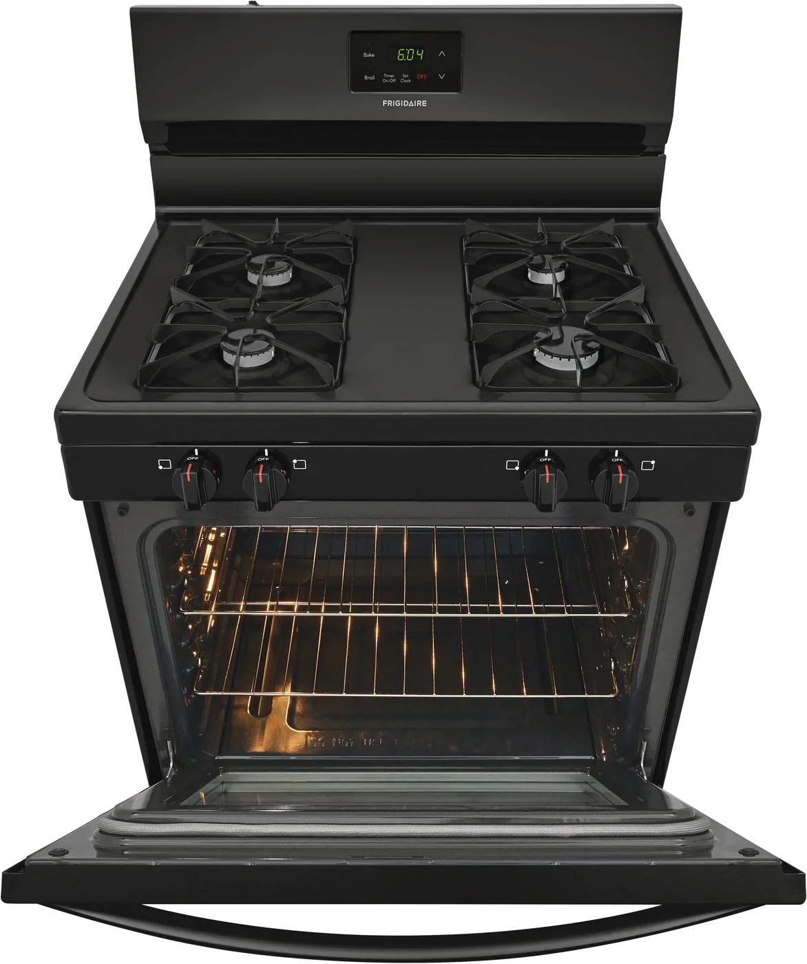 Frigidaire FCRG3015AB 30-Inch 5-Cu. Ft. Black Gas Range at Sutherlands