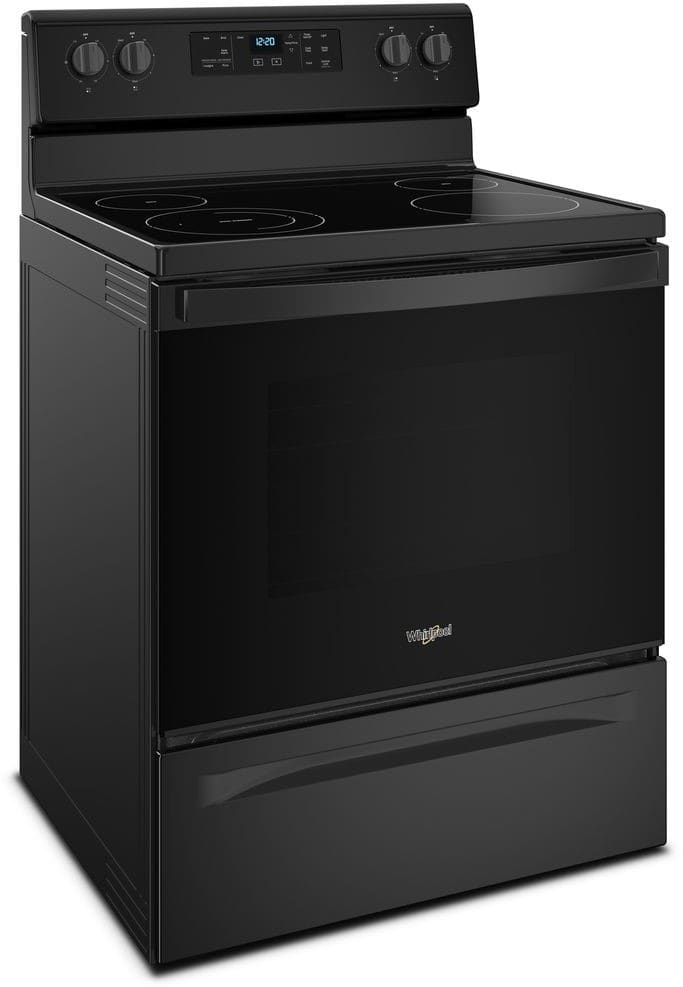 Whirlpool WFE510S0HB 30Inch Black Smooth Top Electric Range at Sutherlands