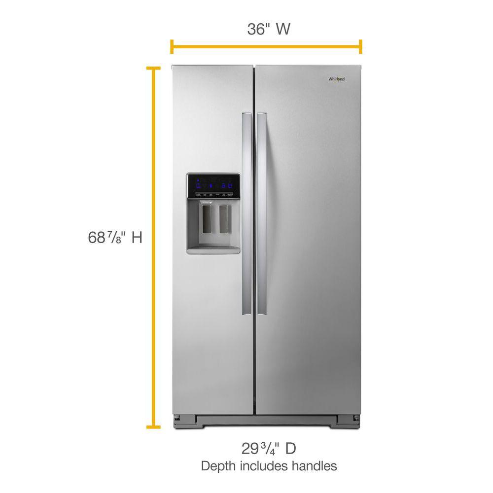 Whirlpool WRS571CIHZ 20.59 Cu. Ft. Stainless Steel SideBySide Counter Depth Refrigerator at