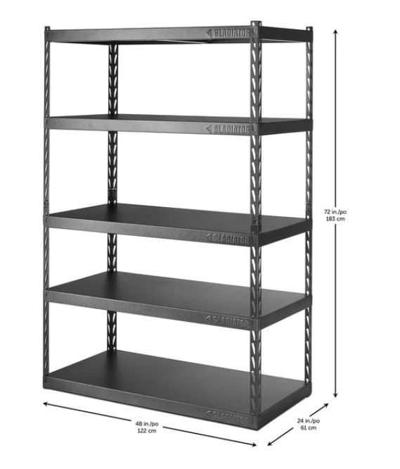 GLADIATOR GARK485XGG 48 x 72 x 24Inch Hammered Granite Steel Ez