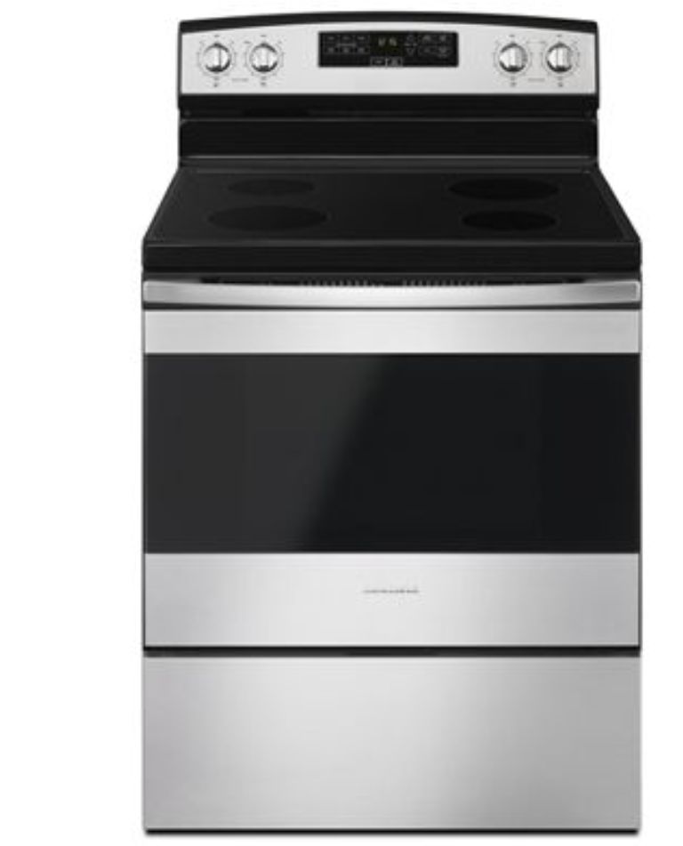 Amana AER6303MFS 30Inch Stainless Steel Electric Range With ExtraLarge Oven Window at Sutherlands