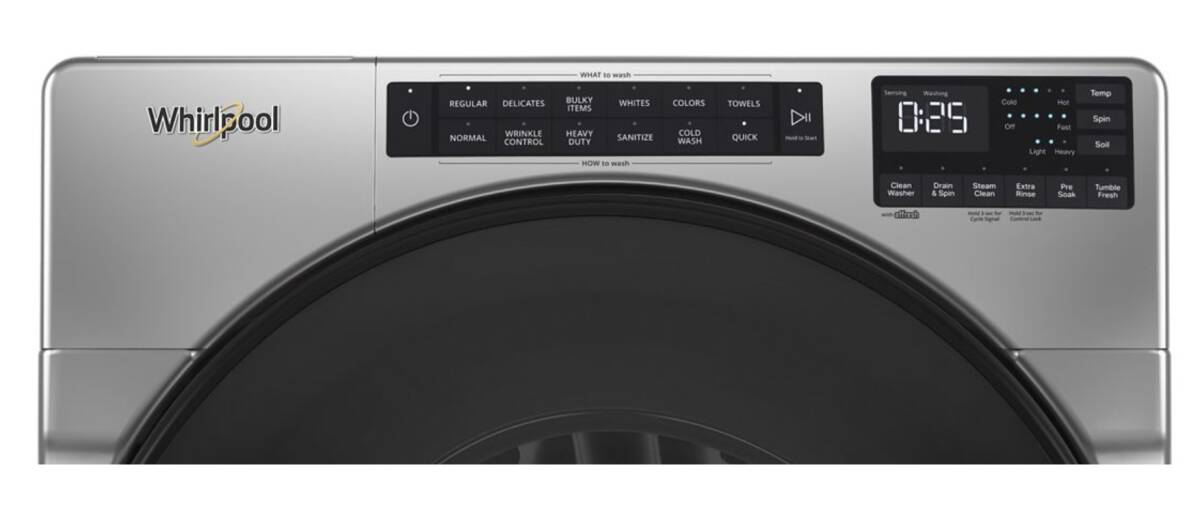 Whirlpool WFW6605MC Front Loading Washer 5 Cubic Foot Chrome at Sutherlands