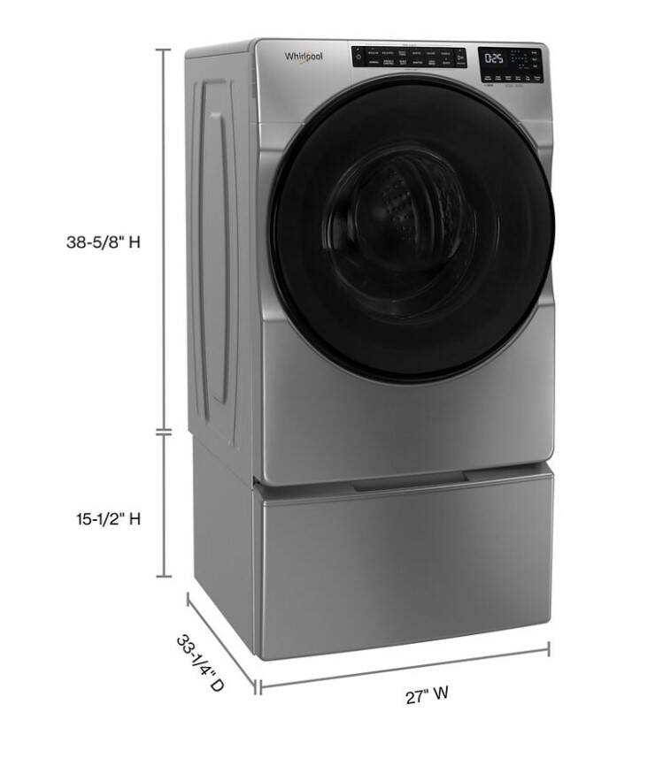 Whirlpool WFW6605MC Front Loading Washer 5 Cubic Foot Chrome at Sutherlands