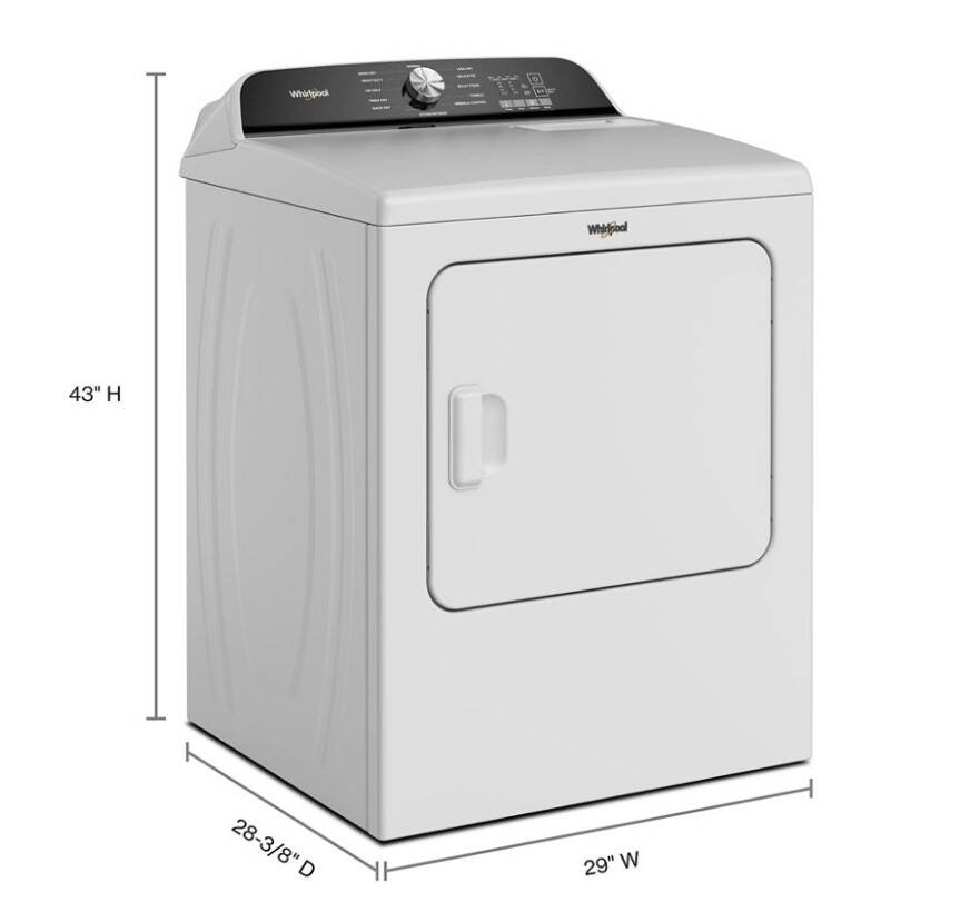 Whirlpool WED6150PW 7.0 Cubic Foot White Dryer at Sutherlands