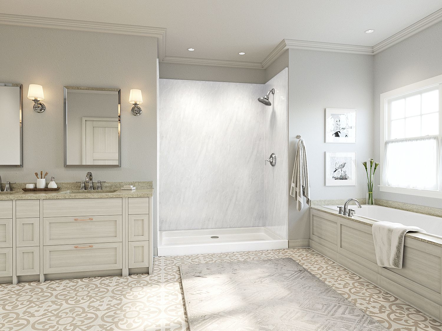 Mermaid Panels WWKW70123860X32X60 60 x 32 x 60Inch Trullo Marble 3