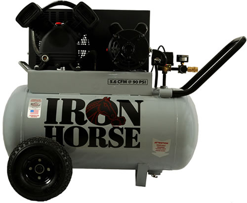 Wood INDUSTRIES 20-Gallon 5-Hp Iron Horse Belt Drive Portable Air Compresso...
