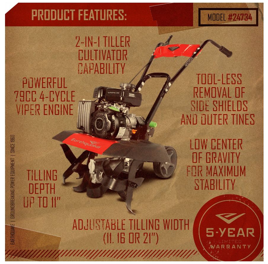 Earthquake® 24734 Versa 2in1 Front Tine Tiller at Sutherlands