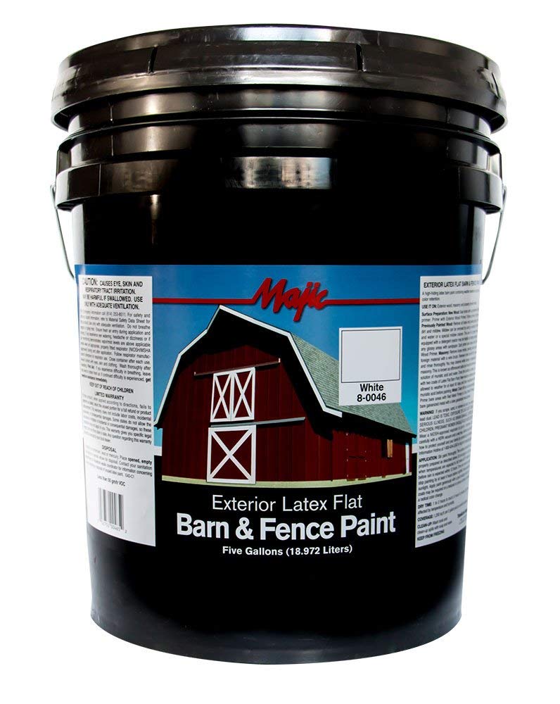 Majic Paints 800465 5Gallon Latex White Barn And Fence Paint at