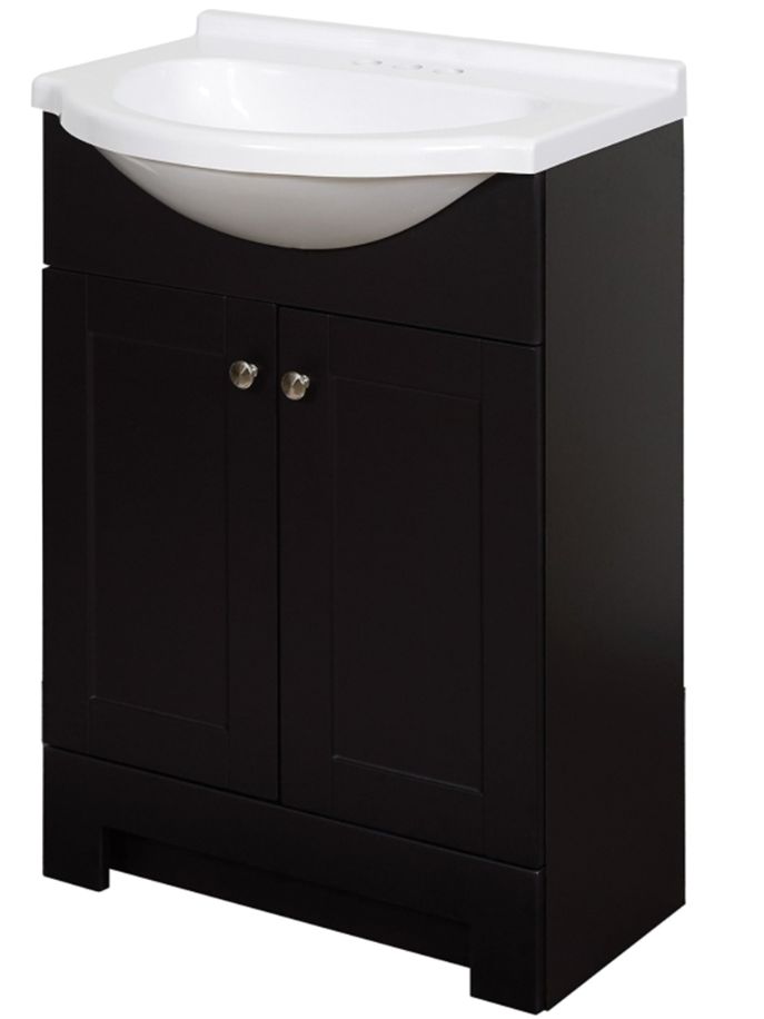 Zenna Home SEC24CH 24-Inch Espresso 2-Door Euro Vanity With Top at ...