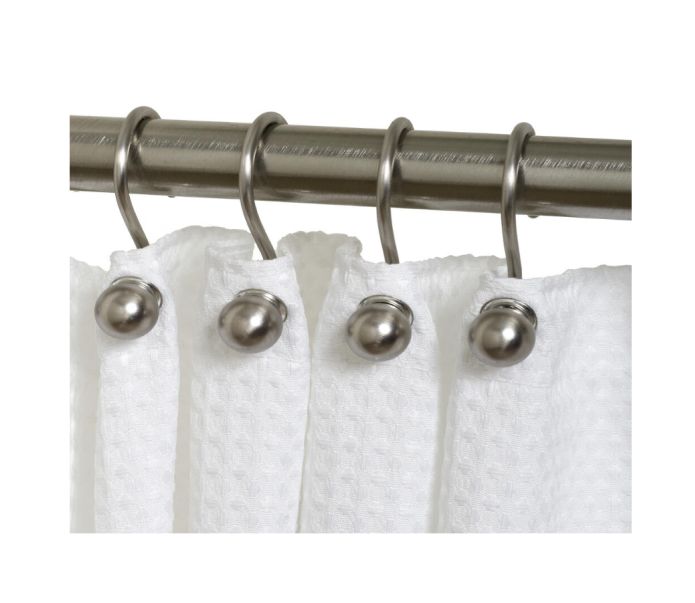 Zenna Home BH04ALBNL Nickel Ball Shower Curtain Hooks, 12-Piece at ...