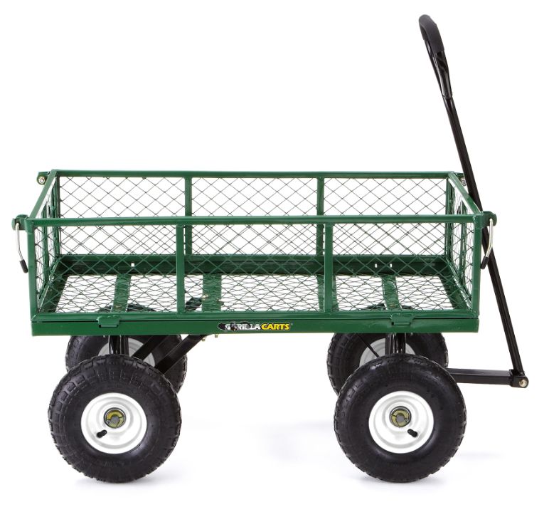 Gorilla Carts GOR400 400Pound Steel Lawn And Garden Utility Cart at