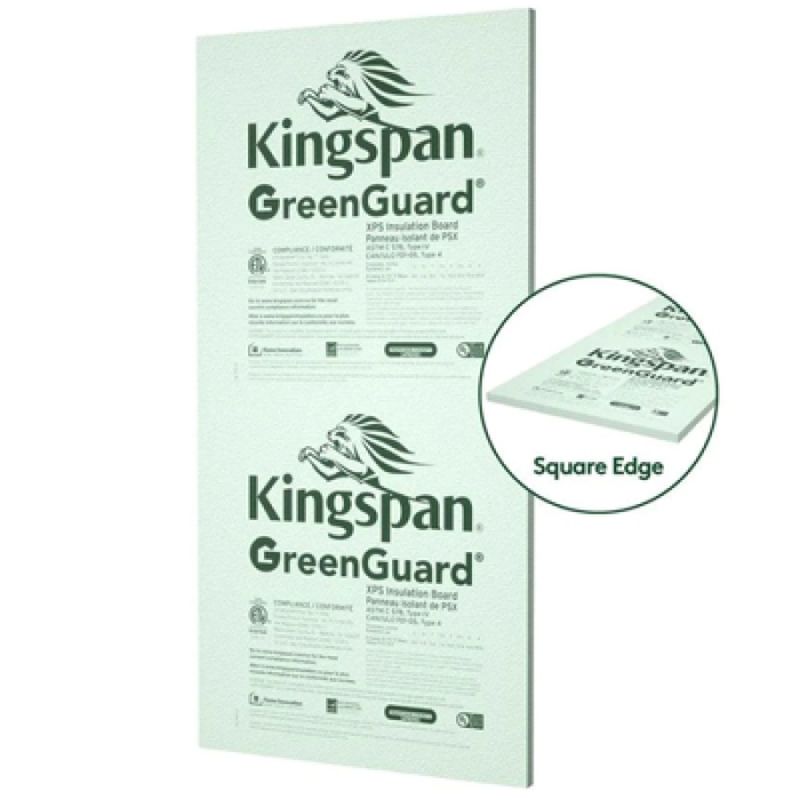 Kingspan 33676 GreenGuard 1Inch x 4 x 8Foot Square Edge Extruded Polystyrene Foam Insulation