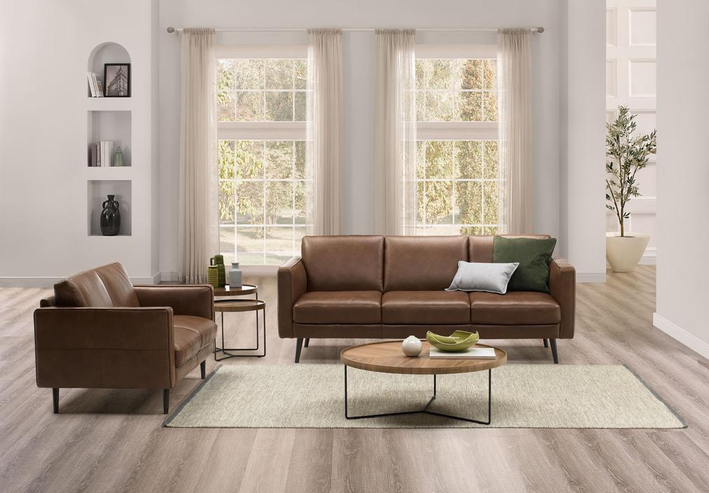 NATUZZI C092064 10YN-SP Destrezza Large Medium Brown Leather Sofa