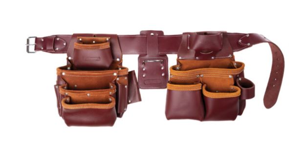 Site Gear 51-15089L Large Leather 7-Pouch Framer Set Tool Belt at