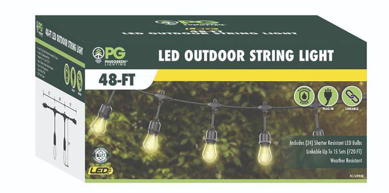 PINEGREEN LIGHTING CL-SLWW48 48-Foot LED Outdoor String Lights at