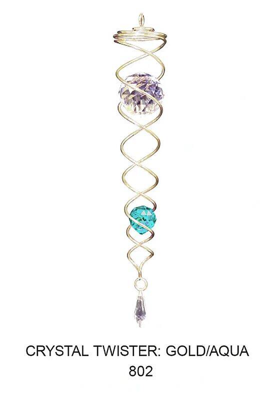Spinfinity Rings Spinfinity 802 13-Inch Gold/Aqua Crystal Twister #3209087 at Sutherlands