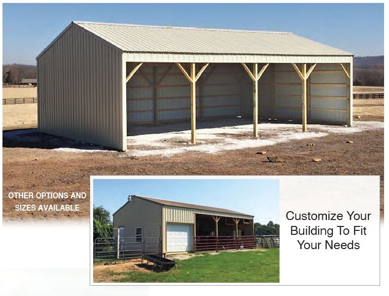 POLE BARN KITS 30X40 TRAD 30 X 40Foot Traditional Suburban 3Sided