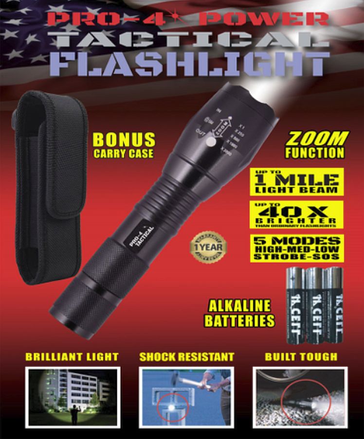 Pro4 9541 Black Tactical Flashlight at Sutherlands