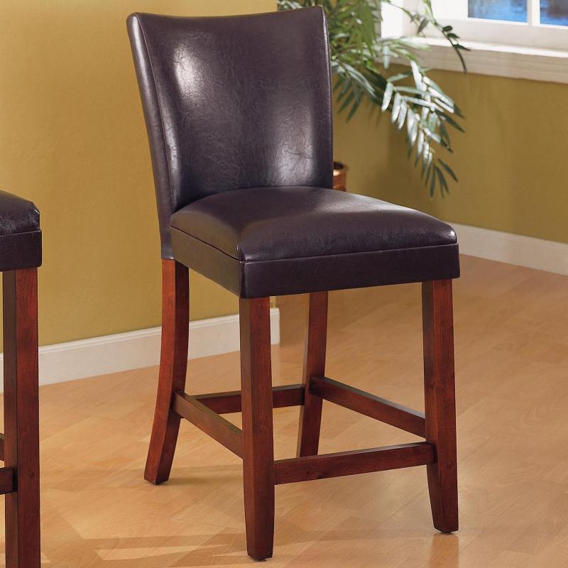 Faux Leather Bar Stool, Dining Chair Seat Height 24 Inches