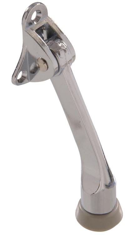 Hardware Essentials 852370 4-Inch Chrome Kickdown Door Stop at Sutherlands